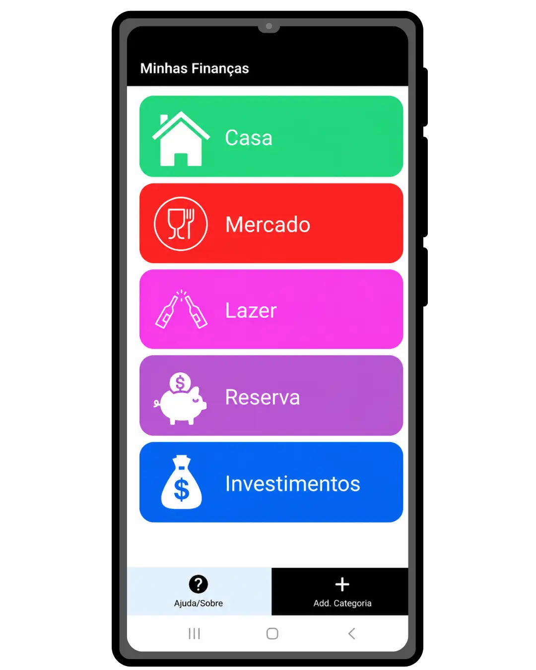 Screenshot Minhas Finanças
